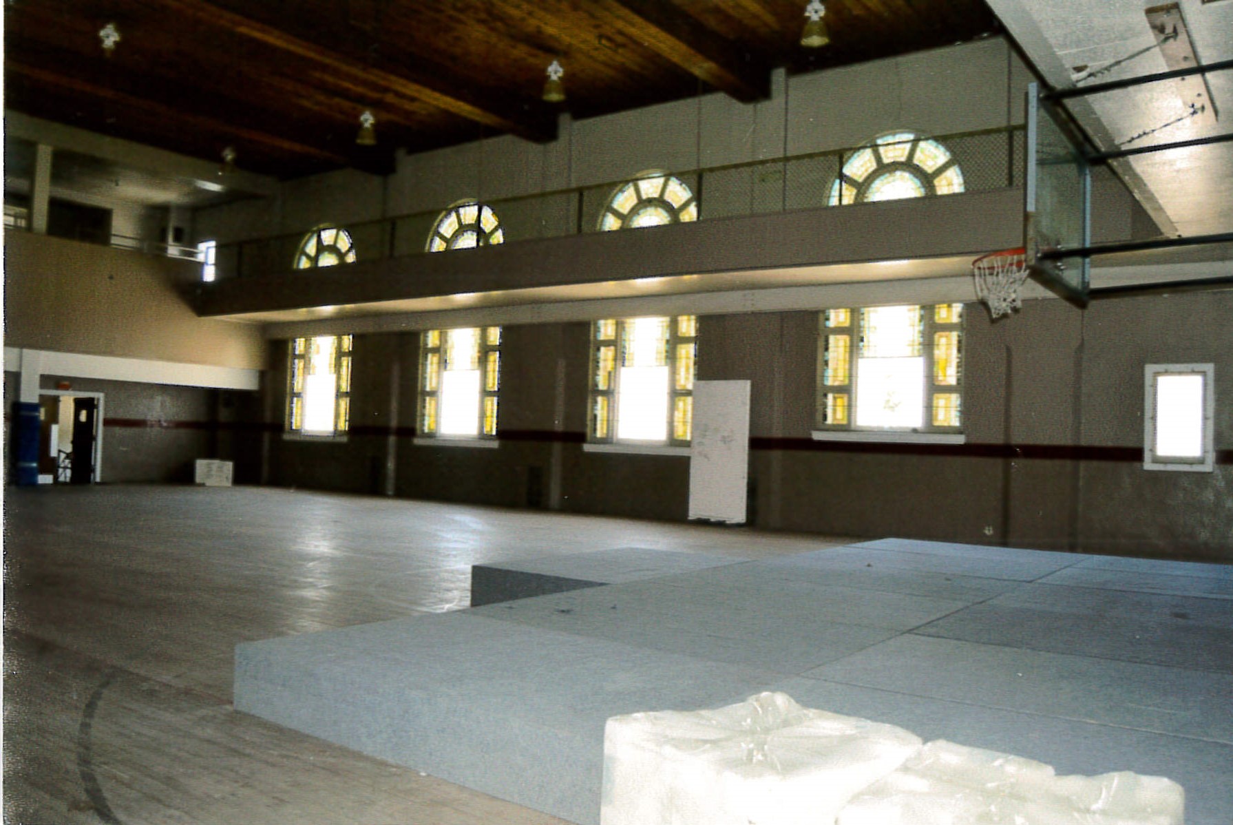 Main gymnasium, northwest view